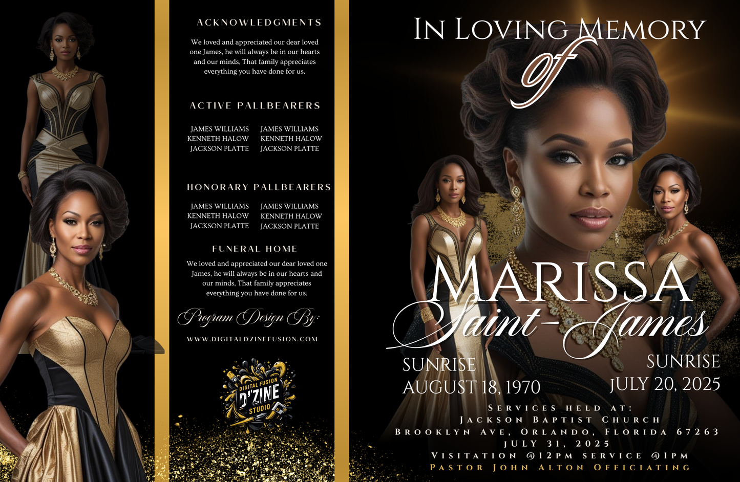 Stylish Canva Funeral Program Template – Memorial Design (PLR License Included)
