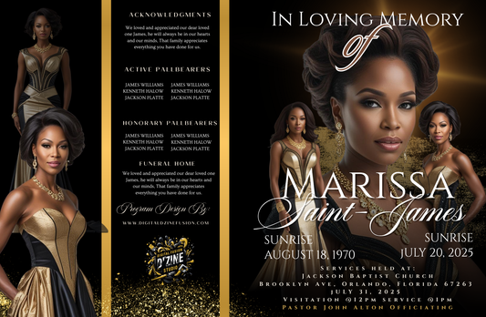 Stylish Canva Funeral Program Template – Memorial Design (PLR License Included)