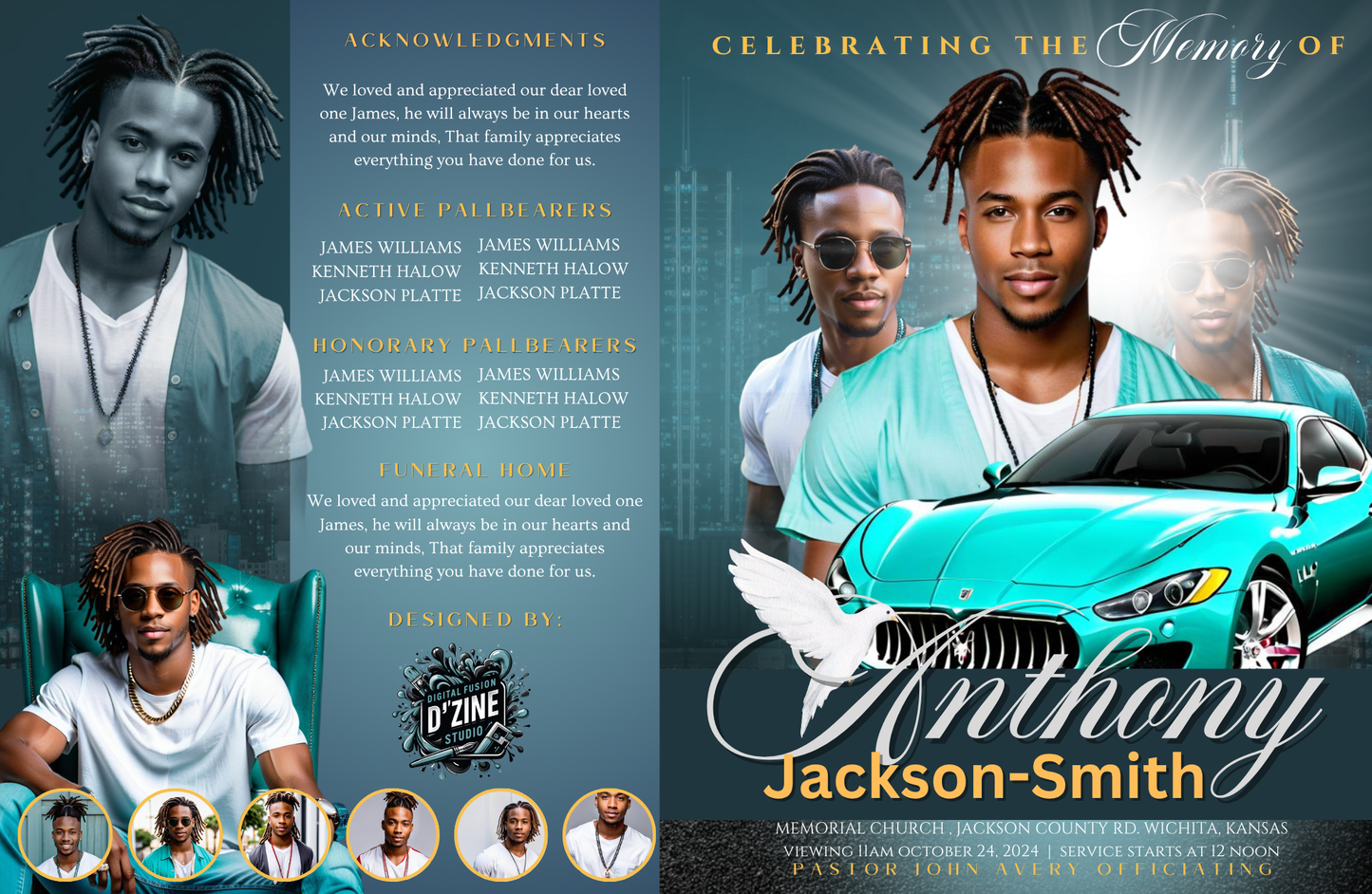 Stylish Canva Funeral Program Template – Memorial Design (PLR License Included)