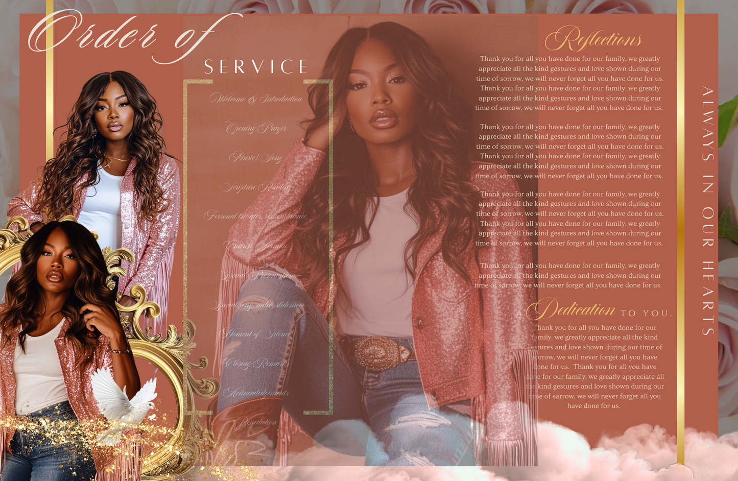 Stylish Canva Funeral Program Template – Memorial Design (PLR License Included)
