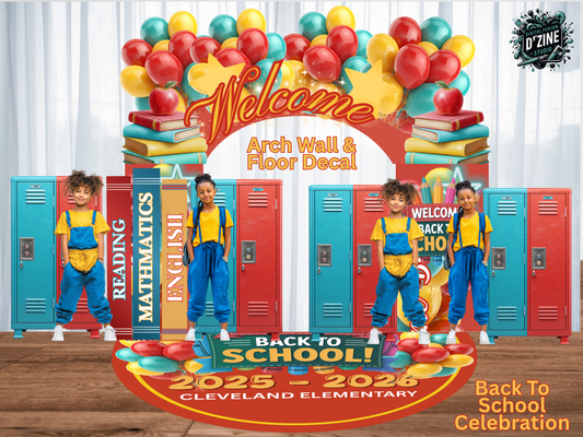 🎈 Back to School Arch Wall & Floor Decal Canva Template | PLR