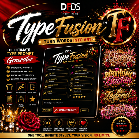 DFDS TypeFusion™ – Ultimate Typography Prompt Generator