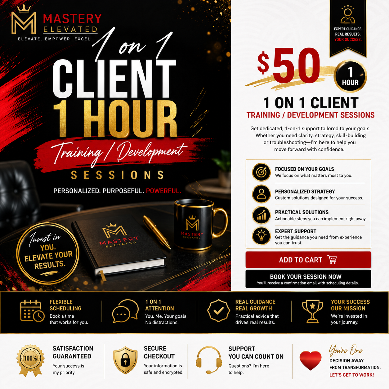 1 on 1 Client 1 hour Training/Development Sessions