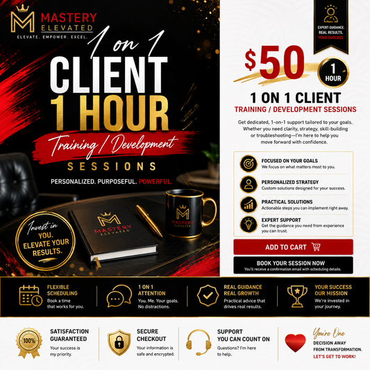 1 on 1 Client 1 hour Training/Development Sessions