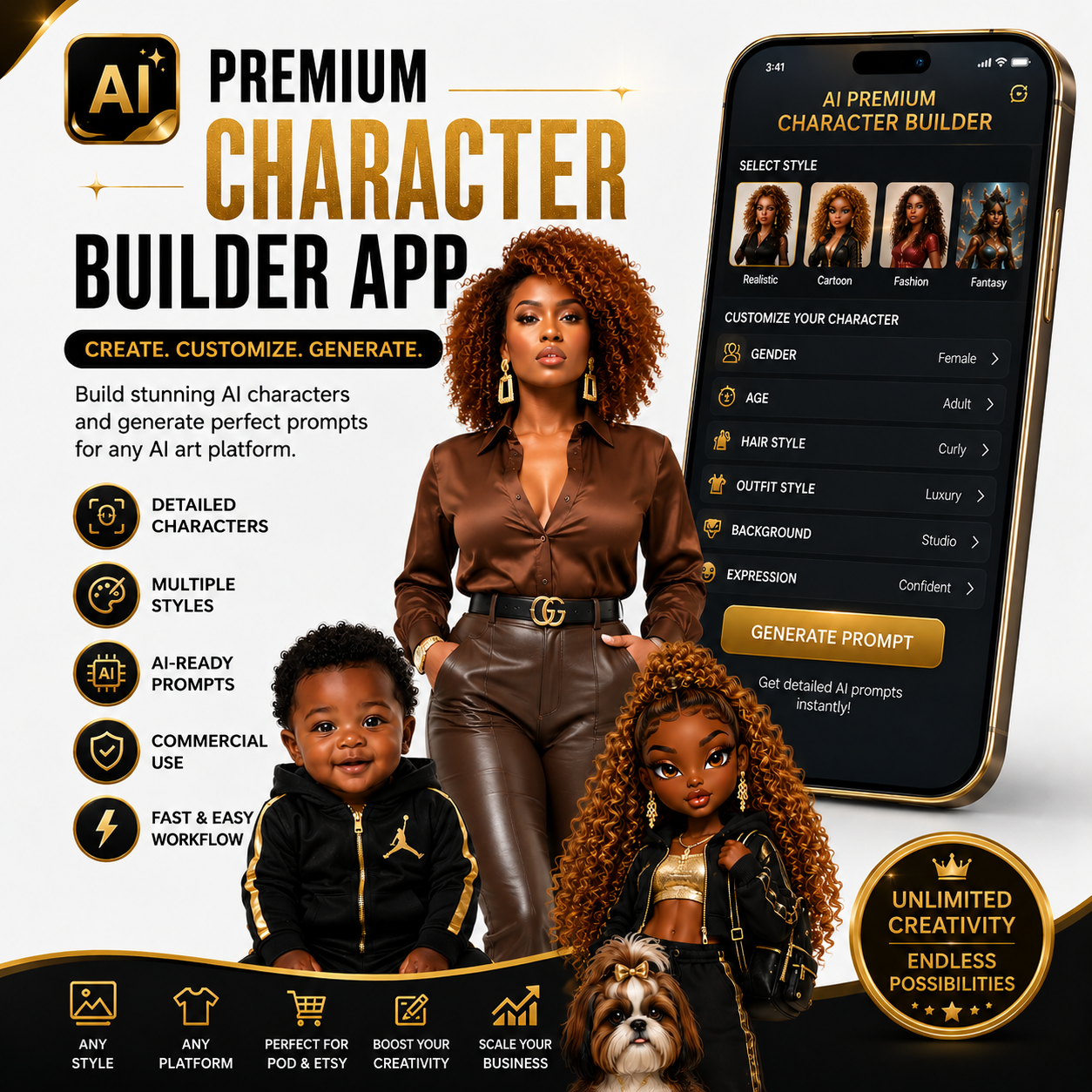 AI Premium Character Builder App