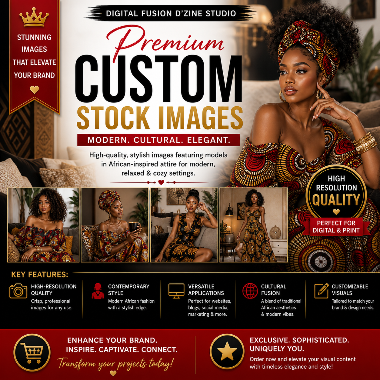 8 Stock Images: Stylish African Fashion - Perfect for Relaxed Settings
