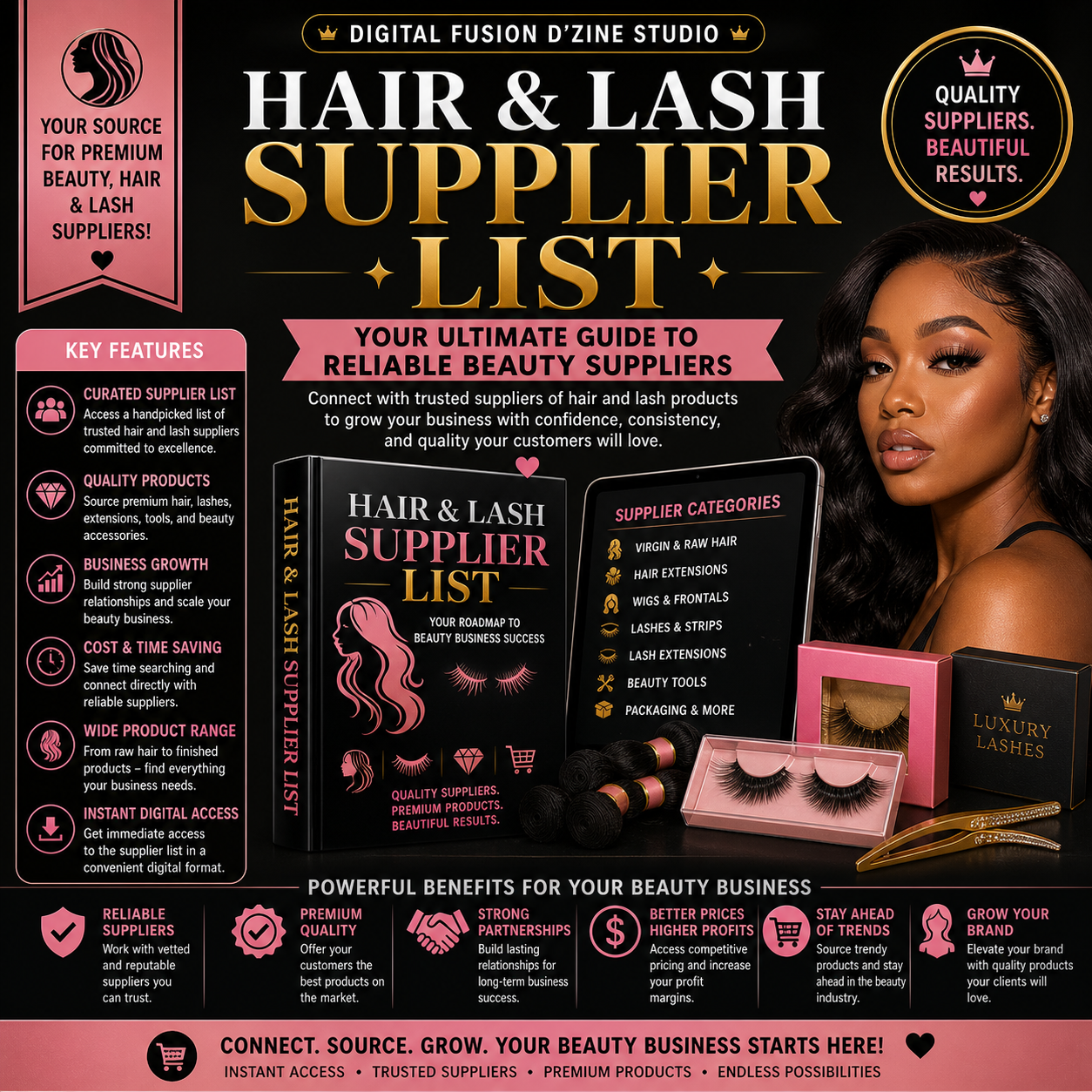 Premium Hair & Lash Suppliers List for Beauty Businesses