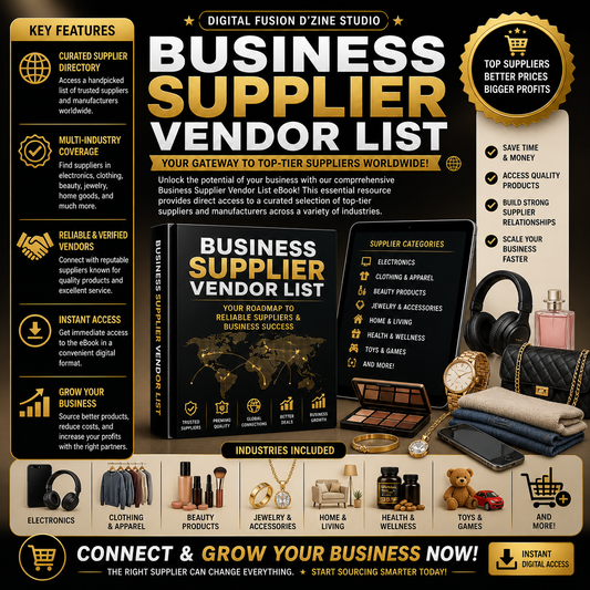 Business Supplier Vendor List eBook