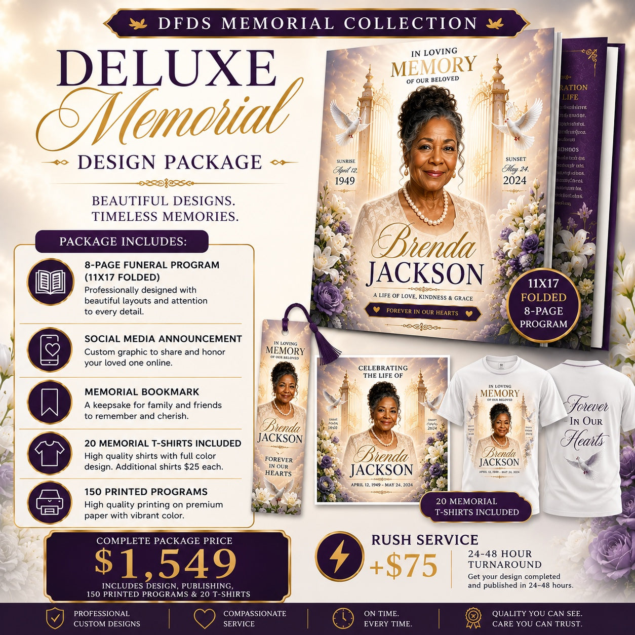 Deluxe Memorial Design Package