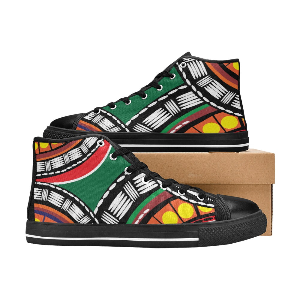 Tribal Women's Classic High Top Canvas Shoes (Model 017)