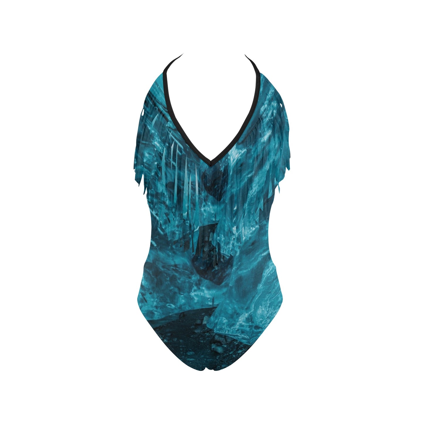 Ocean Blue Full Women's Fringe Swimsuit (Model S32)